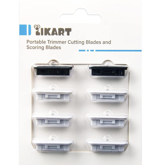 Likart 8 Pack Portable Trimmer Cutting Blades,Compatible for Cricut Paper Cutter/Cricut Roll Holder,Paper Trimmer Replacement Blades(6 Cutting Blades & 2 Scoring Blades)