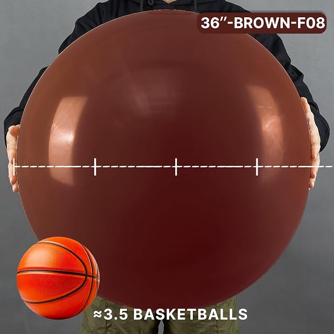 PartyWoo Dark Brown Balloons 4pcs Boho Neutral Coffee Tan Color | 36 Inch - Image 2