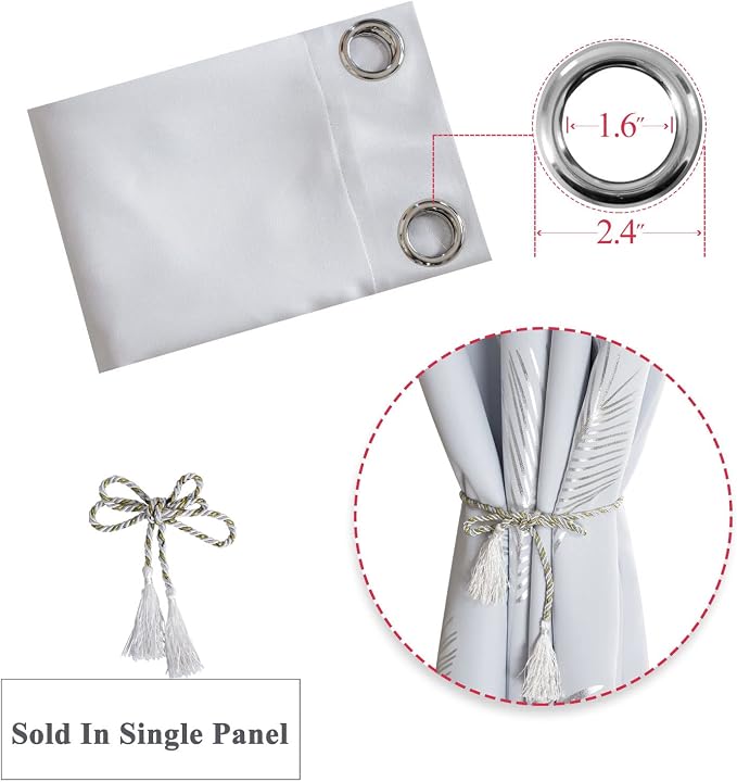 Greyish White Curtain for Dining Room 100W x 96L Inch Long Elegant Natural - Image 7