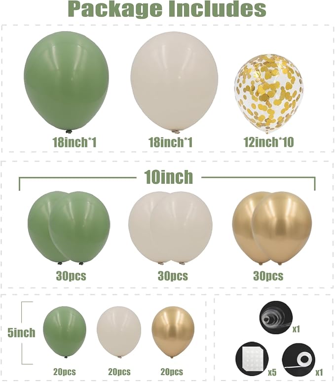 Sage Green Balloon Arch Kit - Image 2