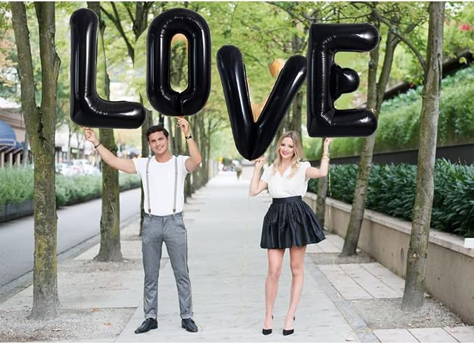TONIFUL 40 Inch Large Black V Letter Balloons, Jumbo Helium Balloons - Image 5