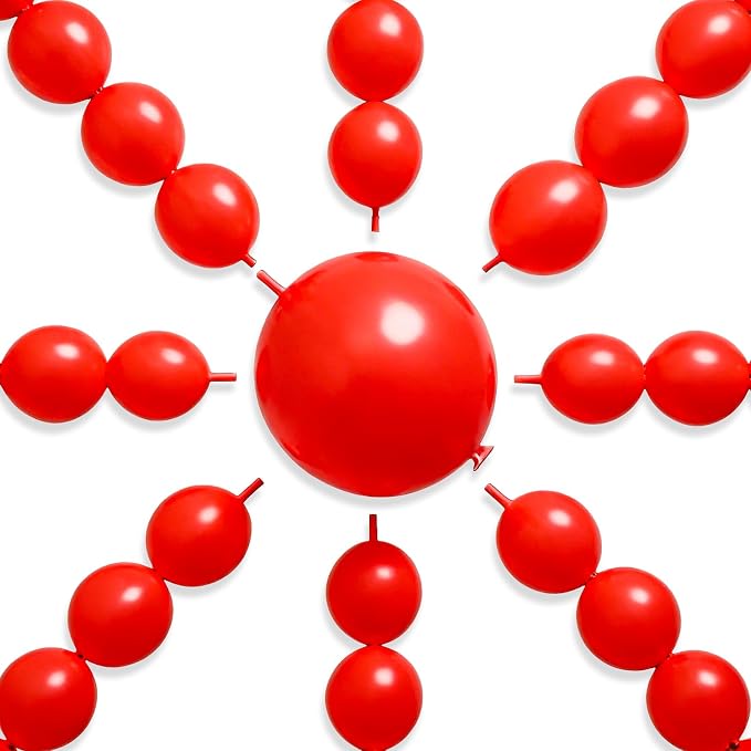 PartyWoo Red Linking Balloons 100pcs 12 Inch Red Link Balloons | by PartyWoo