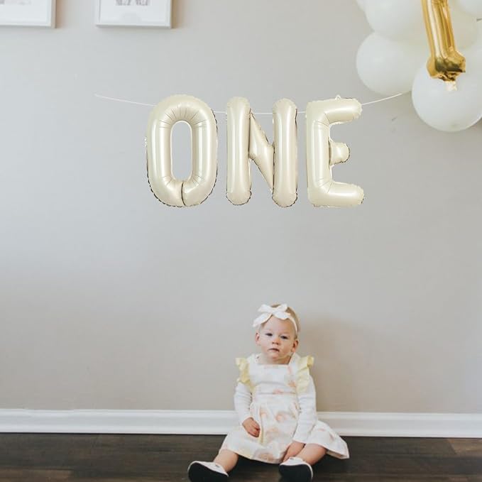 TONIFUL Cream White Letter Balloons 2 Set 16Inch A-Z Custom Alphabet Banner | - Image 6