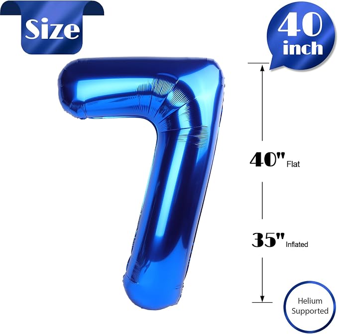 Blue Number 7 Balloon 40 Inch - Image 5