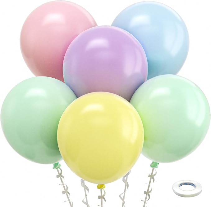 Bezente Pastel Balloons 18 Inch 30 Pack Latex Large Thick | Multicolor Macaron by Bezente