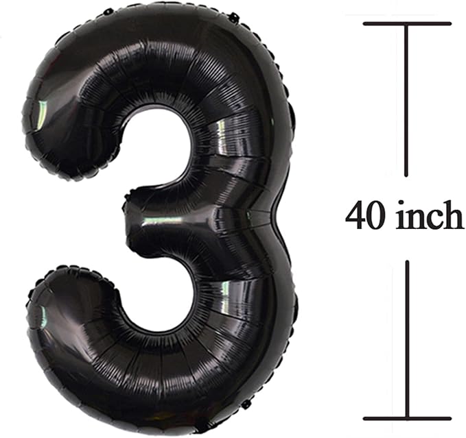 Black 13 Number Balloons Big Giant Jumbo Large Number 13 Foil Mylar Balloon - Image 3