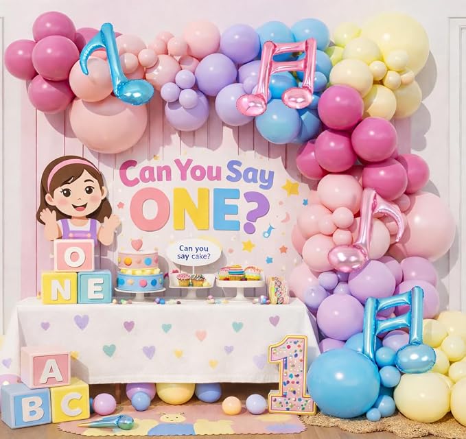 Pastel Can You Say One Balloon Arch Garland Kit by Beaumode