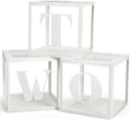 Two Birthday Decorations For Boy Girl, Baby Clear Blocks Party Decor by Golray
