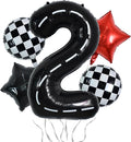 TONIFUL 40 Inch Race Car 2nd Birthday Racetrack Number 2 Black Wheel Tire Black by TONIFUL