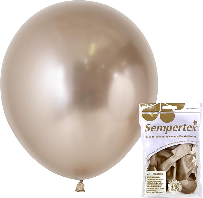 Sempertex Reflex Round Champagne Balloons, 18 Inch, Graduation, Baby Shower by Sempertex