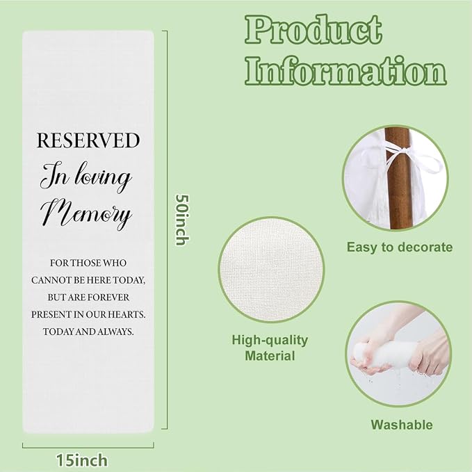 Reserved In Loving Memory Wedding Chair Sign Decorations - Image 3