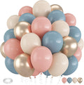 Gender Reveal Balloons, 12 Inch Dusty Pink Blue White Sand and Gold Balloons by Froova