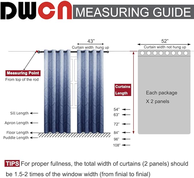 DWCN Ombre Blackout Curtains for Bedroom - Image 7