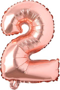 16" inch Single Rose Gold Alphabet Letter number Balloons Aluminum Hanging Foil by REIANS