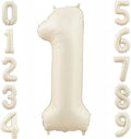 Cream 1 Balloon Number 40 Inch Cream White Number 1 Balloon Helium Mylar 1 by BBPOOL