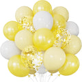 Yellow and White Balloons, Pastel Yellow and White Party Balloons | 50Pcs by Adeyoo