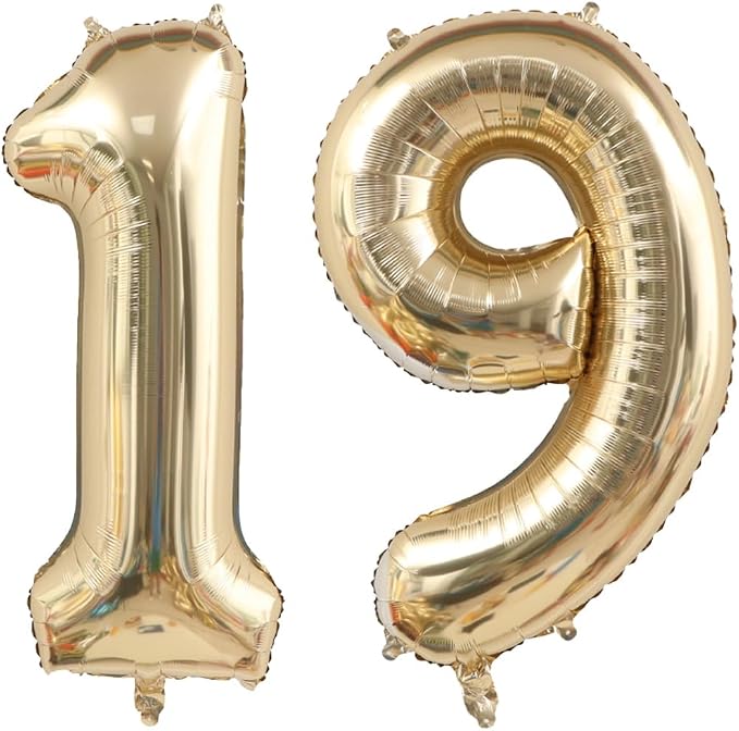 Light Gold 26 Number Balloons 40 Inch Giant Champagne Gold Birthday Numbers | by ANGEL+Q+HOUSE