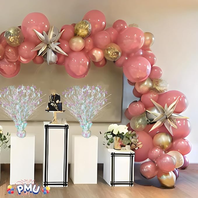 PMU Bursting Star Metallic Foil Spray Centerpiece- Opal Iridescent Balloon - Image 5