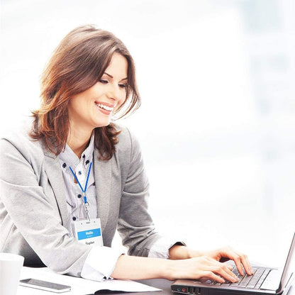 Name Tag 100 Pack Badge ID Card Holders Clear Plastic Horizontal Premium Badge Holder