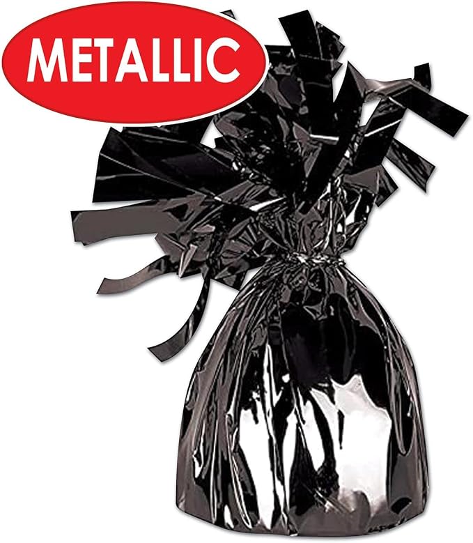 Beistle 50804-BK Metallic Wrapped Balloon Weights. Contains 1 Metallic Balloon - Image 3