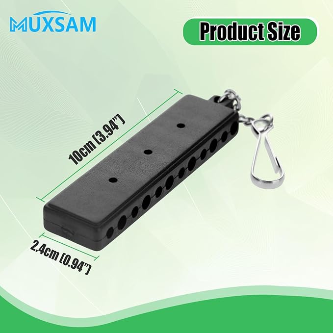 MUXSAM Black Golf Tee Holder for Bag, 1-Pack Golf Tee Carrier with 12 Tee Hole 3 Ball Markers Holes Keychain Golf Accessory