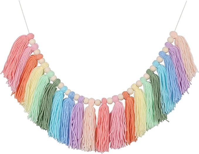 Pastel Rainbow Tassel Garland by kcaiarsso