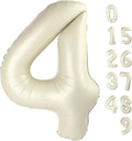 4 Balloon Number 40 Inch Cream Balloons by Mluchee