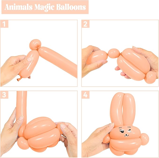 260 Long Balloons 100 Pack Pastel Orange Twisting Animal Balloons Thickening - Image 4