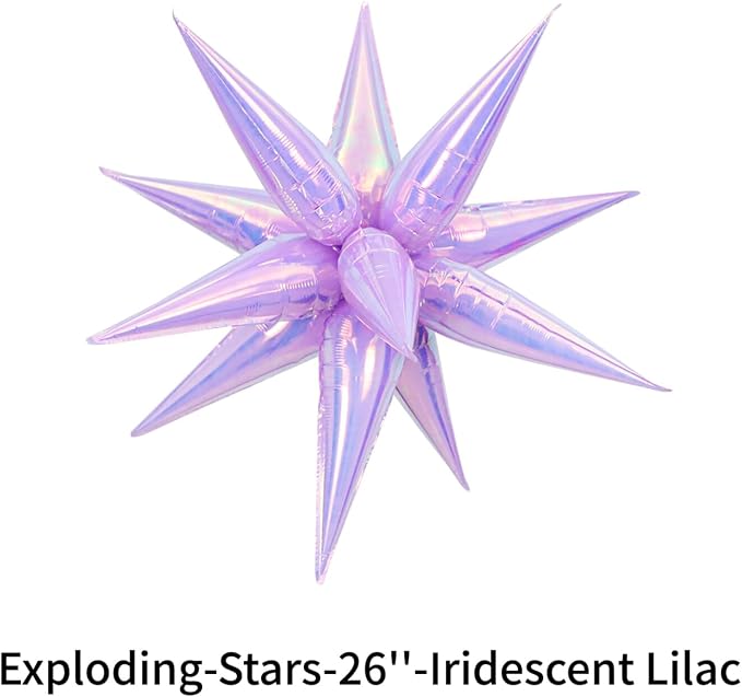 50pcs Iridescent Lilac 26' Water Drop Foil Cone Mylar Balloons Holographic - Image 5