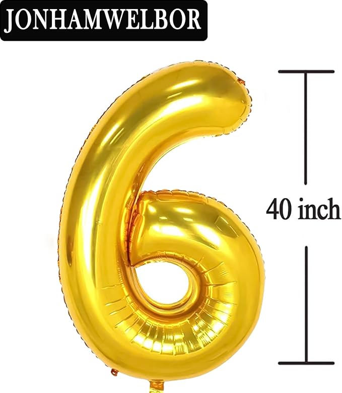 Jonhamwelbor 16 Number Balloons Gold Big Giant Jumbo Number 16 Foil Mylar - Image 3