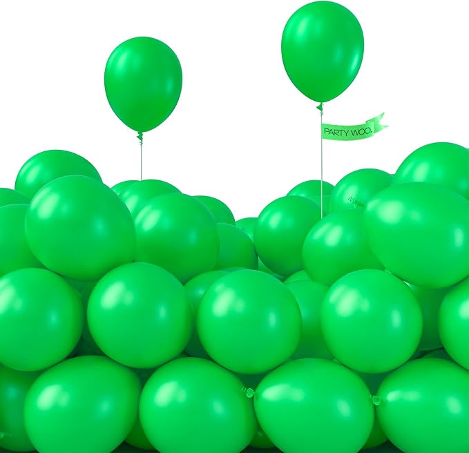 PartyWoo Green Balloons 100pcs Balloons Green Latex Helium 5 Inch | Birthday by PartyWoo