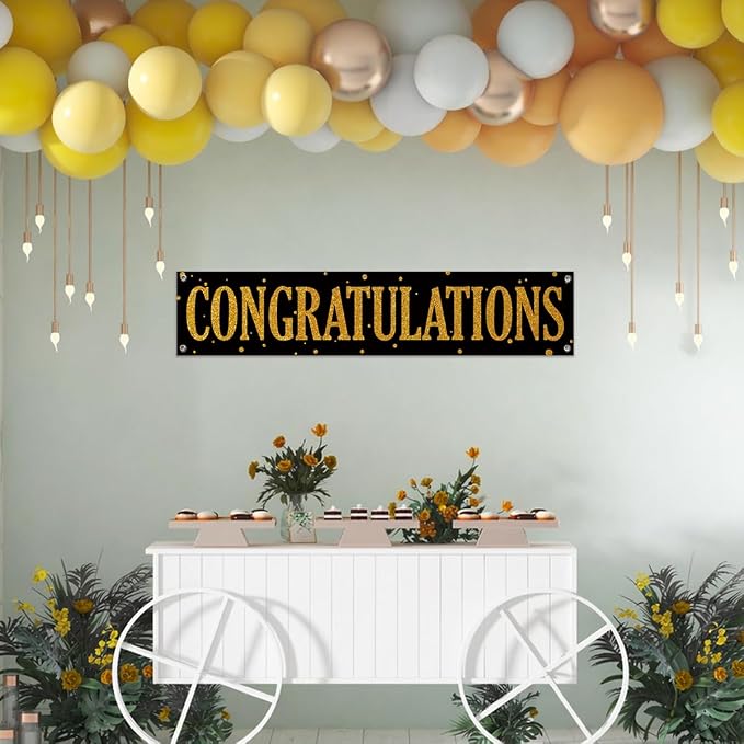 Congratulations Banner Decor, Elegant Celebration Decoration - Image 4