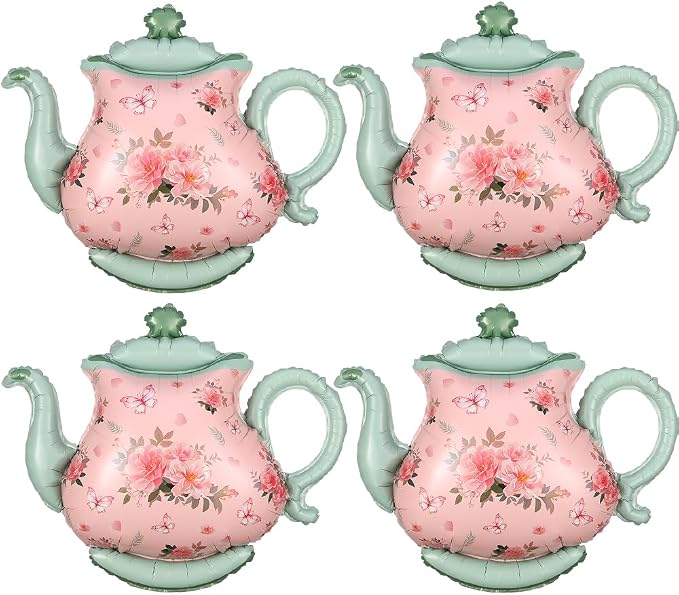 Teapot Balloon 4 Pieces Pink Green Teapot Balloons by GIHOO