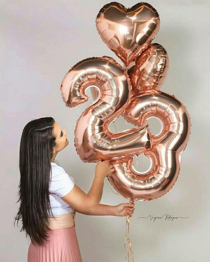 Number Balloons 40 Inch Rose Gold 2 Balloon - Image 2