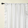 White Ruffle Curtains for Living Room Boho Farmhouse 58 x 96 Inch 2 Panels | by TERLYTEX