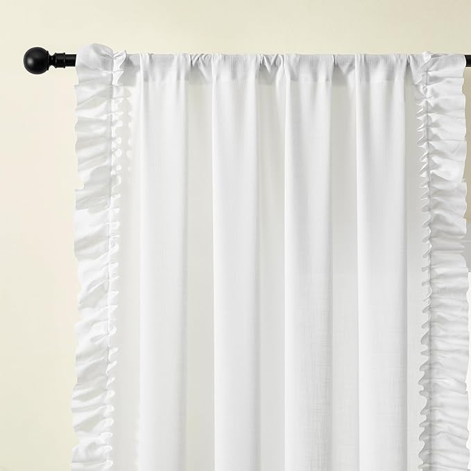 TERLYTEX White Ruffled Curtains - Image 3