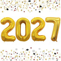 Gold 2027 Foil Number Balloons for 2027 New Year Eve Festival Party Supplies by GOER