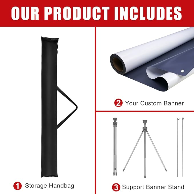 Custom Banner with X Stand 32" X 71", Banners and Signs Customize, Portable - Image 4