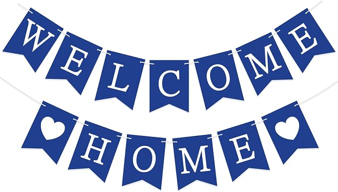 Yeaqee Welcome Home Banner Welcome Back Home Decorations 2 Hearts Sign by Yeaqee