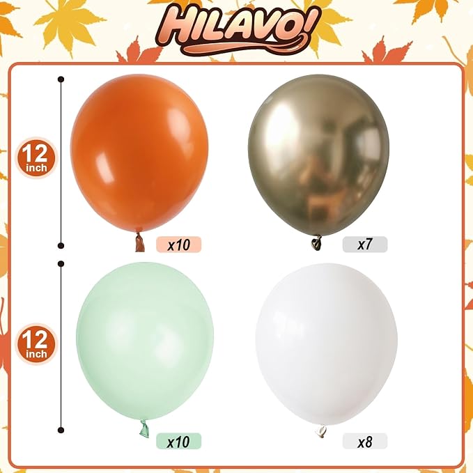 Fall Balloons Set, 12 Inch Thanksgiving Balloons, Retro Burnt Terracotta Rust - Image 2