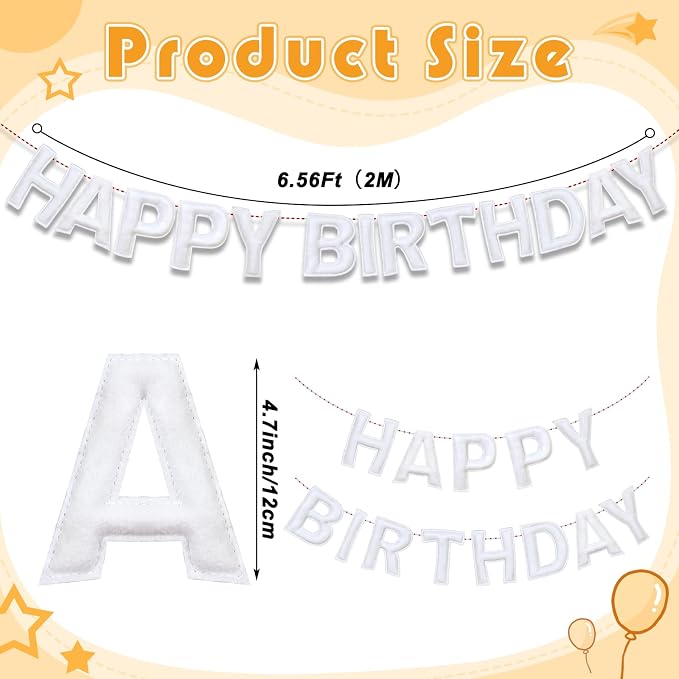 Felt Happy Birthday Garland Rainbow Banner Reusable Happy Birthday Sign Party - Image 2