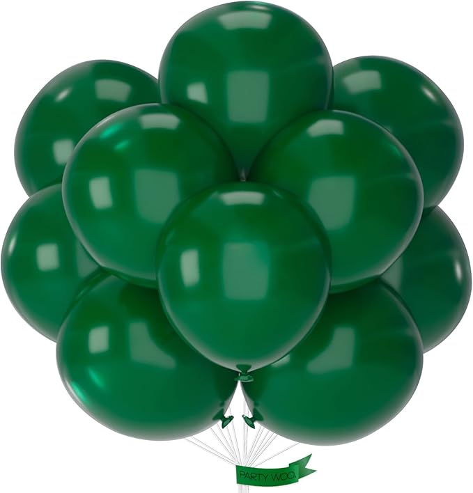 PartyWoo Dark Green Balloons 20pcs Emerald Hunter Forest Green Color | 18 Inch by PartyWoo