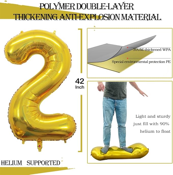 Number 25 Balloons for 25th Birthday Party Decorations, 42 Inch Jumbo Foil - Image 2