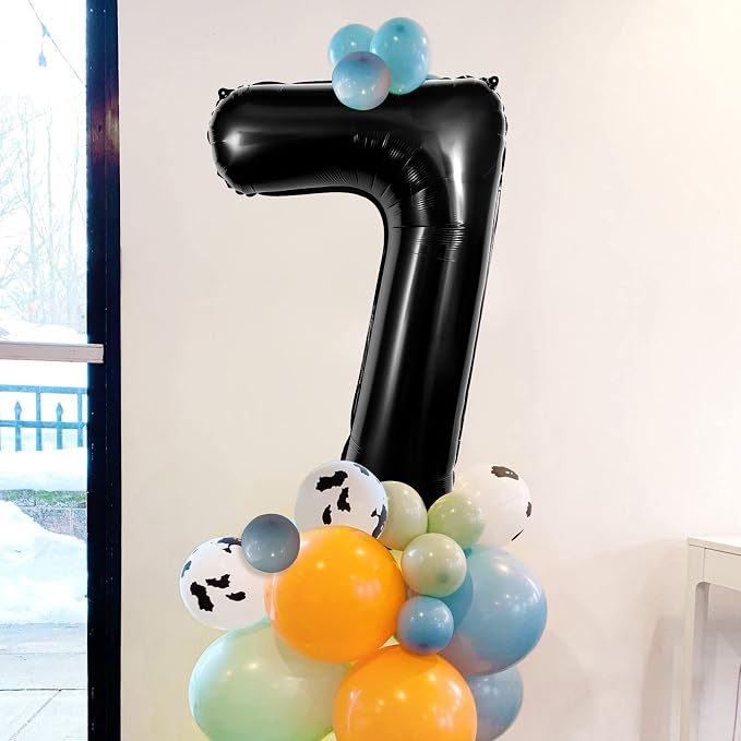 Black Number 7 Balloons 40 Inch Large Foil Balloons, Giant Number Balloon - Image 5