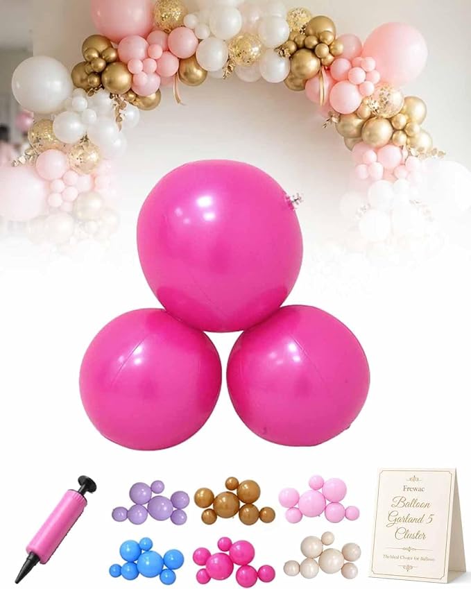 Reusable Balloon Garland 5 Cluster Inflatable Latex Free PVC Clusters Arch Kit by Frewac