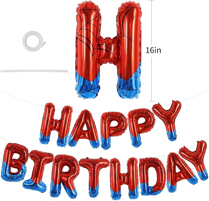 Vuzvuv Spider Theme Happy Birthday Balloon, Photography Background - Image 2