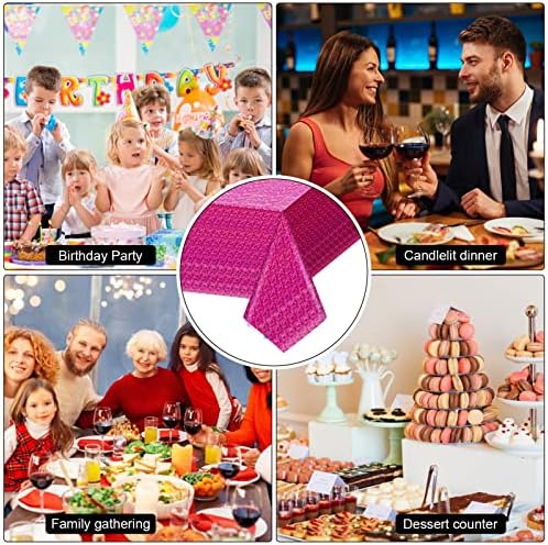 3 Pack Iridescent Tablecloth, 54" x 108" Birthday Party Table Cloths Iridescence Plastic Disposable Table Covers Iridescent Party Decorations, Birthday Decor Tablecloth for Buffet Table - Image 6