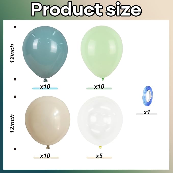 Under The Sea Balloons, Baby Light Green Sand White Latex Balloon - Image 2