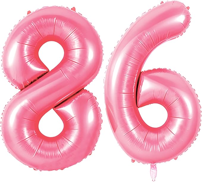 Number 86 Balloons for 86th Birthday Party Decorations, 0-100 Large No.86 by Joycard