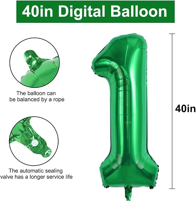 TONIFUL 40 Inch Dark Green Number 16 Balloon Large Foil 16th Birthday Decor | - Image 2